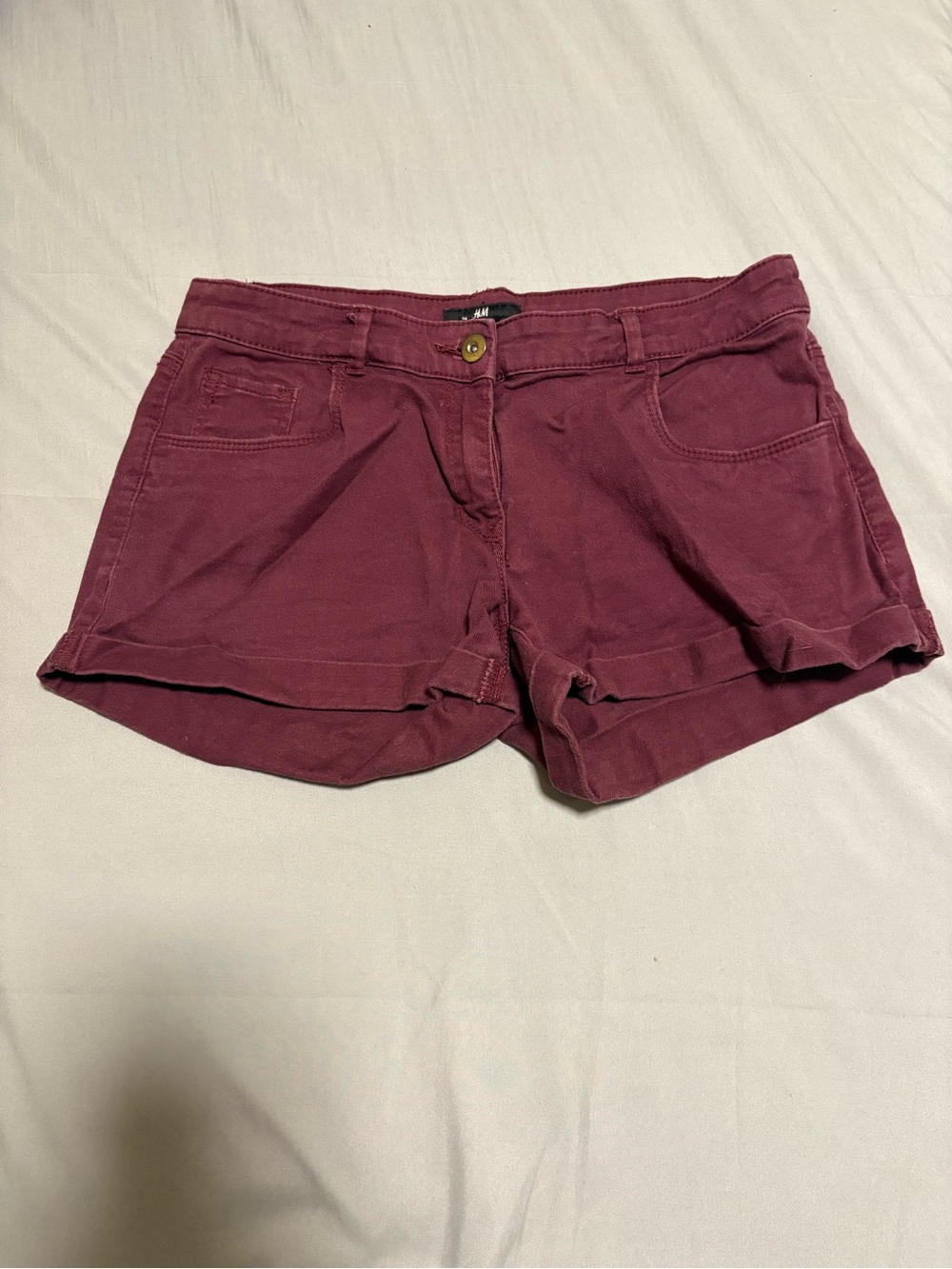 H&M Maroon Women's Denim-Style Shorts